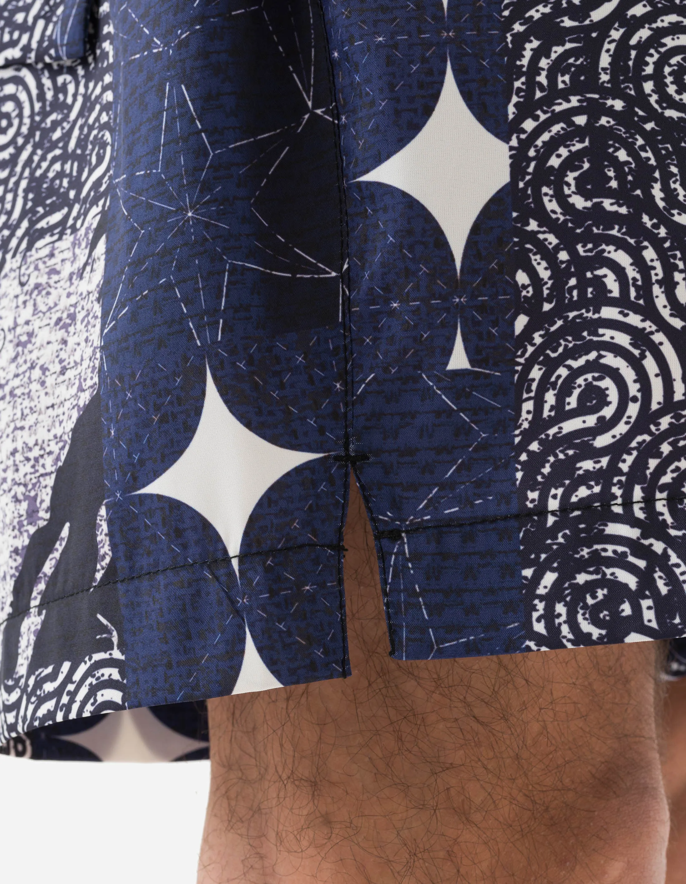 1487 Sashiko Patchwork Swim Shorts Navy/Ecru sold by Maharishi product image thumbnail 3
