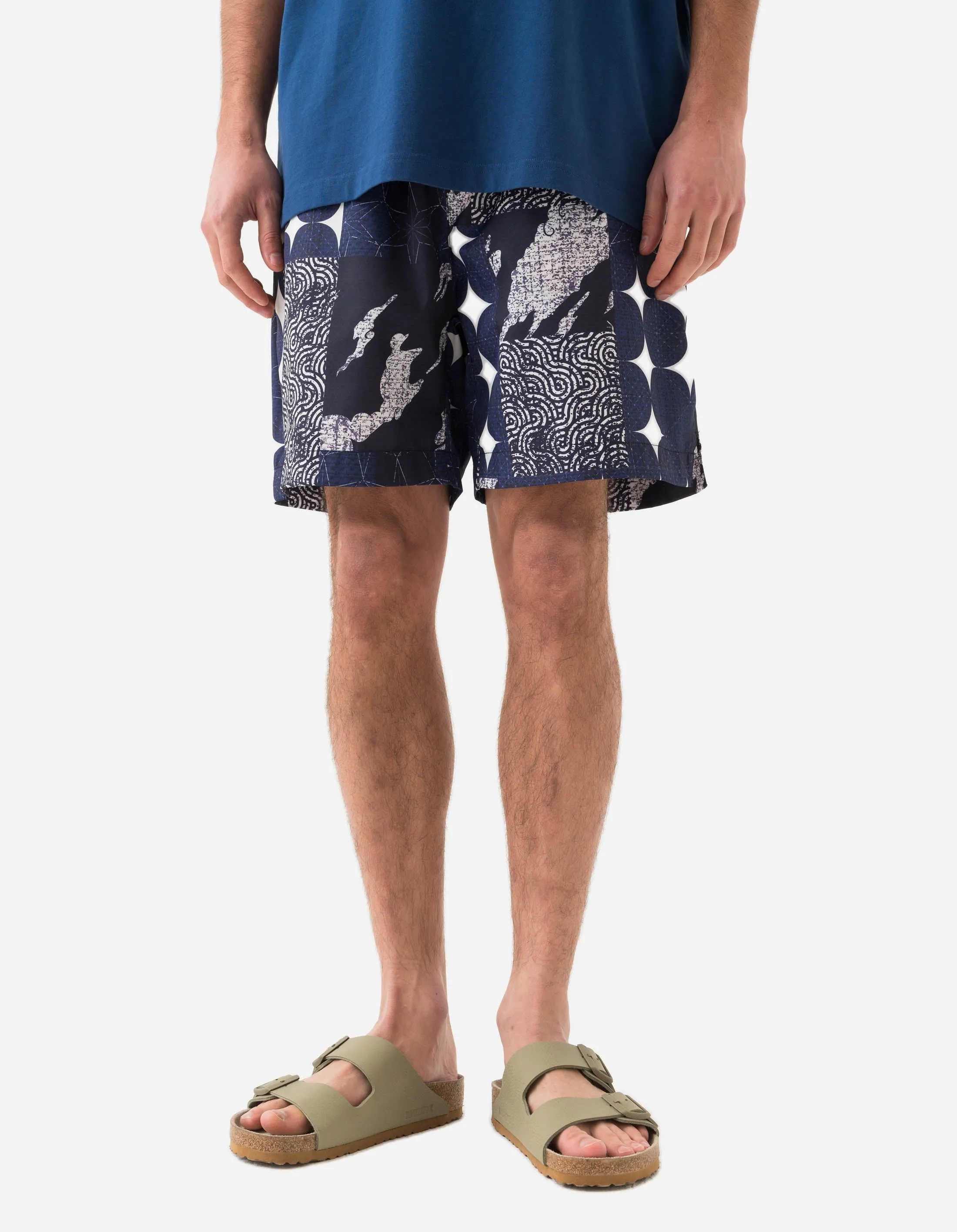 1487 Sashiko Patchwork Swim Shorts Navy/Ecru sold by Maharishi product image thumbnail 2
