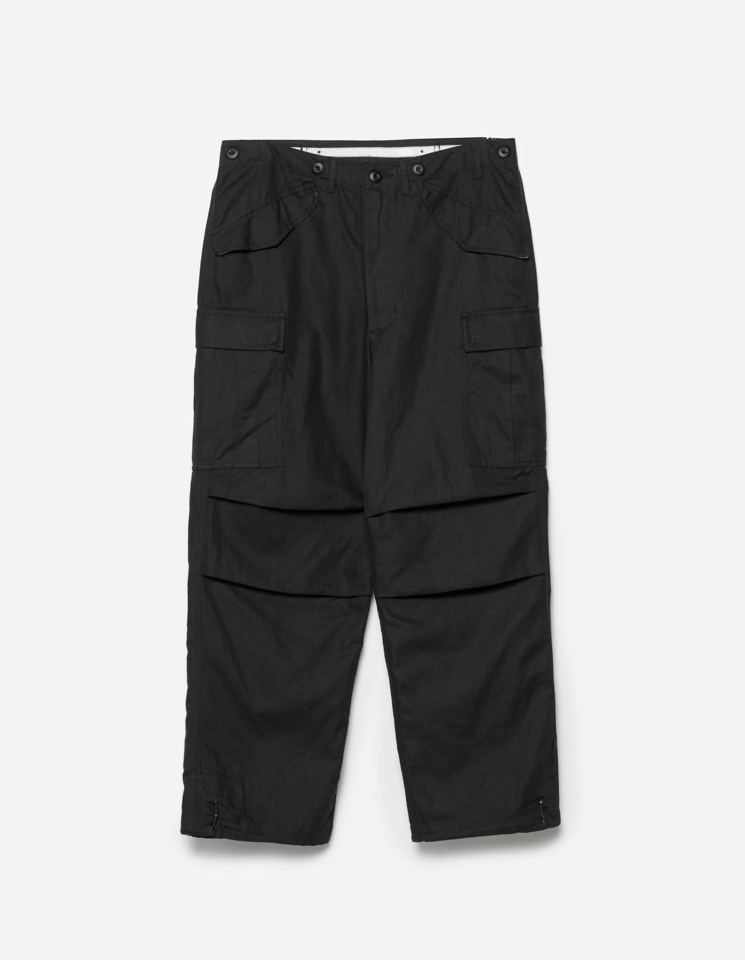 6120 Hemp M65 Cargo Pants Black sold by Maharishi