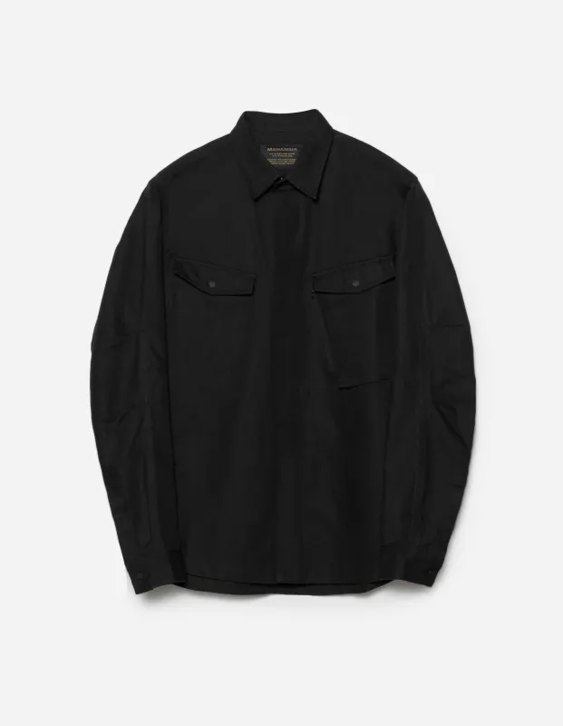 7028 MILTYPE Organic Custom Shirt Black sold by Maharishi