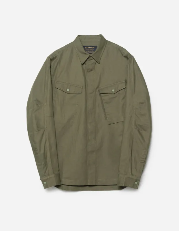 7028 MILTYPE Organic Custom Shirt Olive OG-107F sold by Maharishi