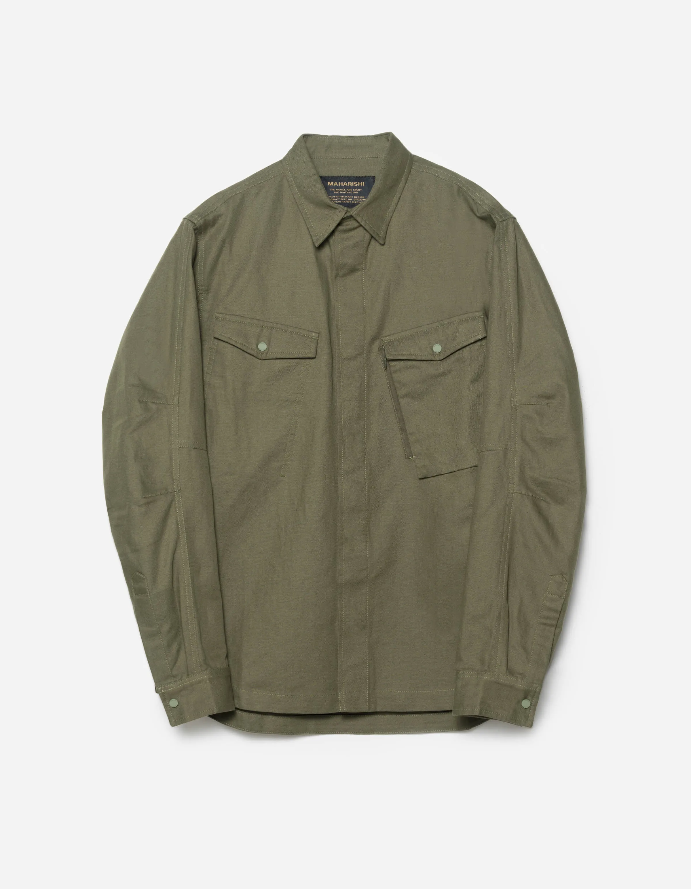 7028 MILTYPE Organic Custom Shirt Olive OG-107F sold by Maharishi