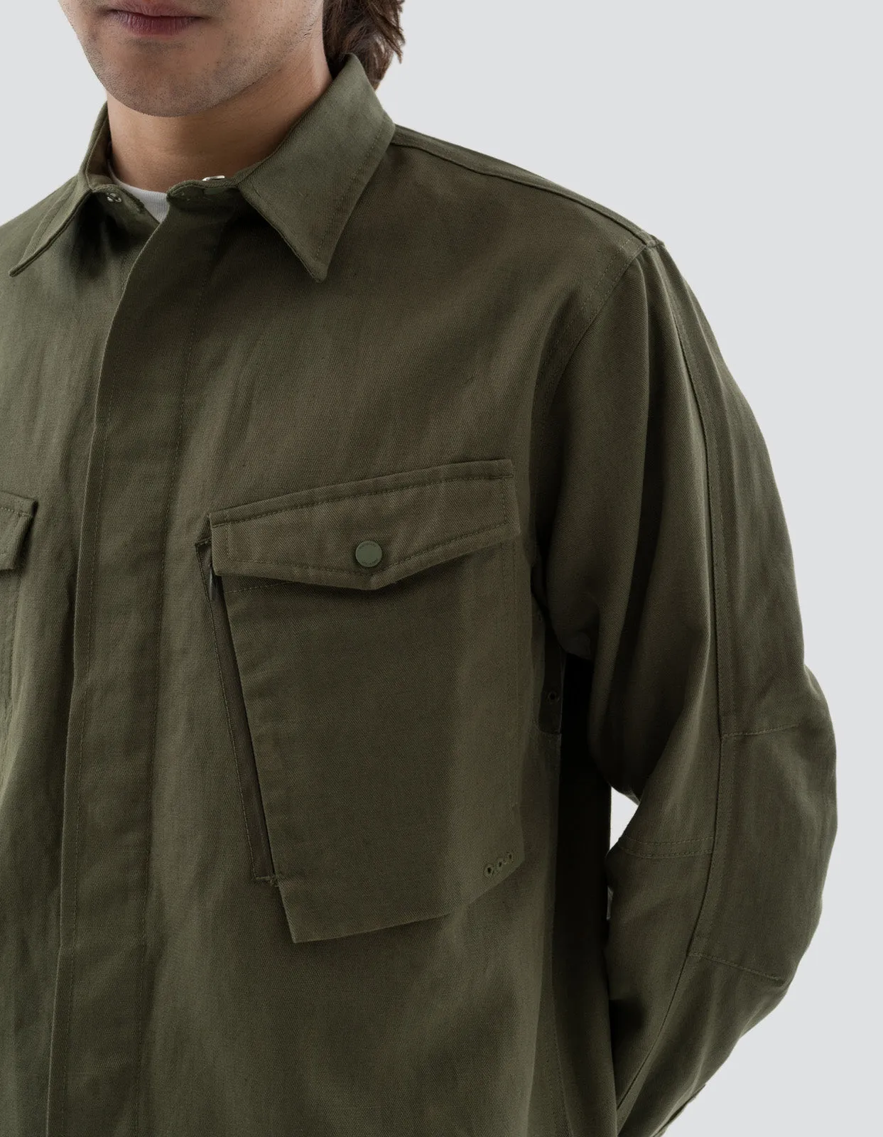 7028 MILTYPE Organic Custom Shirt Olive OG-107F sold by Maharishi product image thumbnail 3