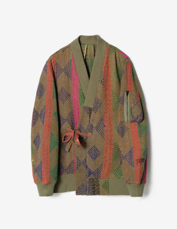 7186 Upcycled MA1 Kimono Olive made by Maharishi