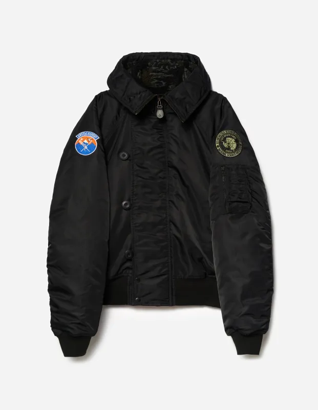 7215 Asym Arctic N2B Parka Black made by Maharishi