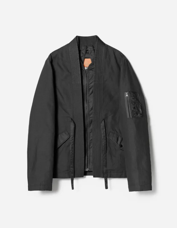 7213 Duality L2-B Flight Kimono Black made by Maharishi