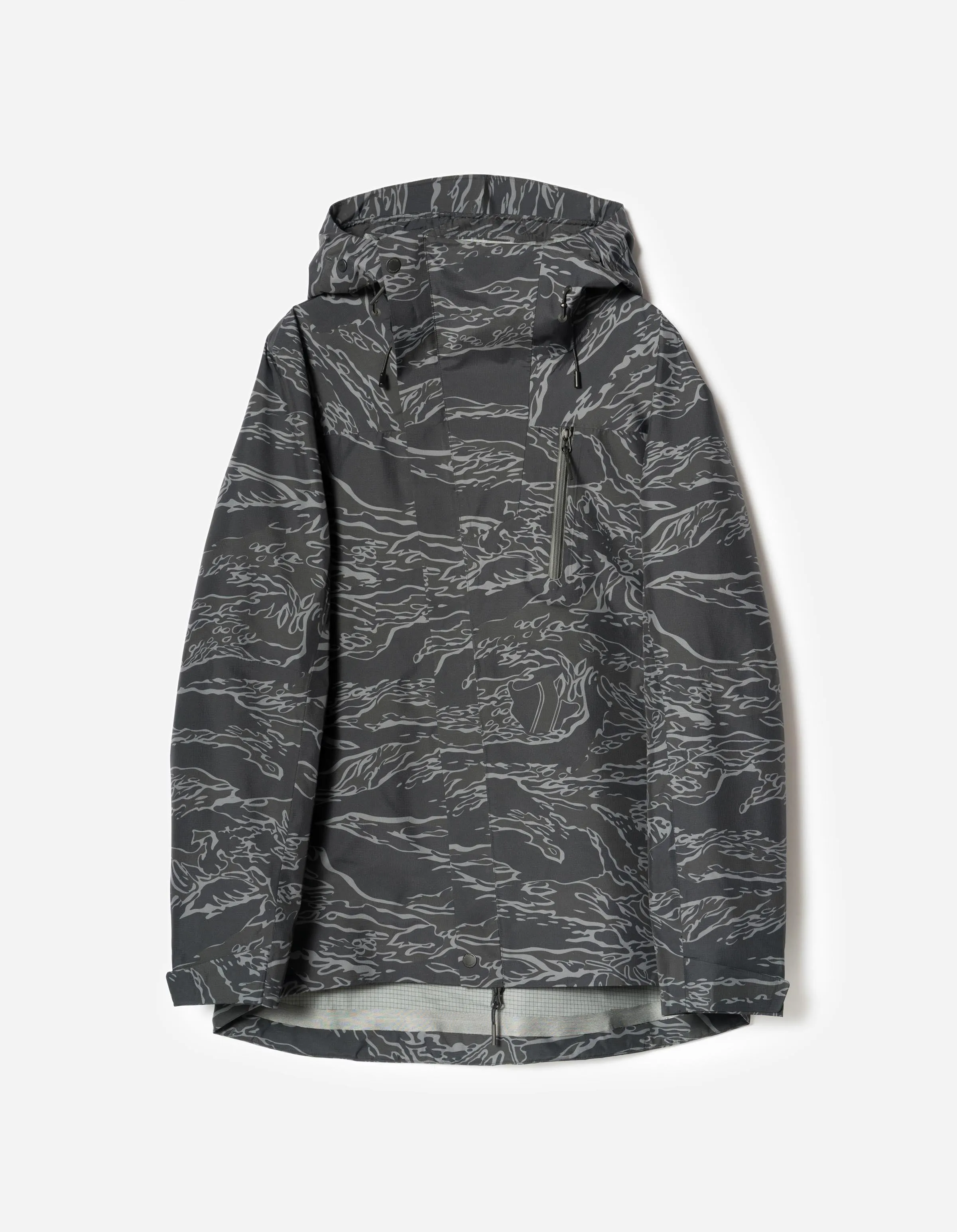 7274 Bonsai Tigerstripe Asym Parka Subdued Night sold by Maharishi