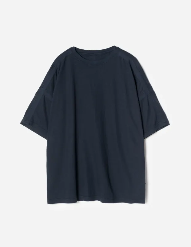 7210 Cotton Hemp Kimono T-shirt Navy made by Maharishi