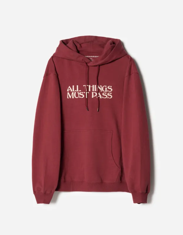 7461 All Things Must Pass Hooded Sweat Maroon made by Maharishi