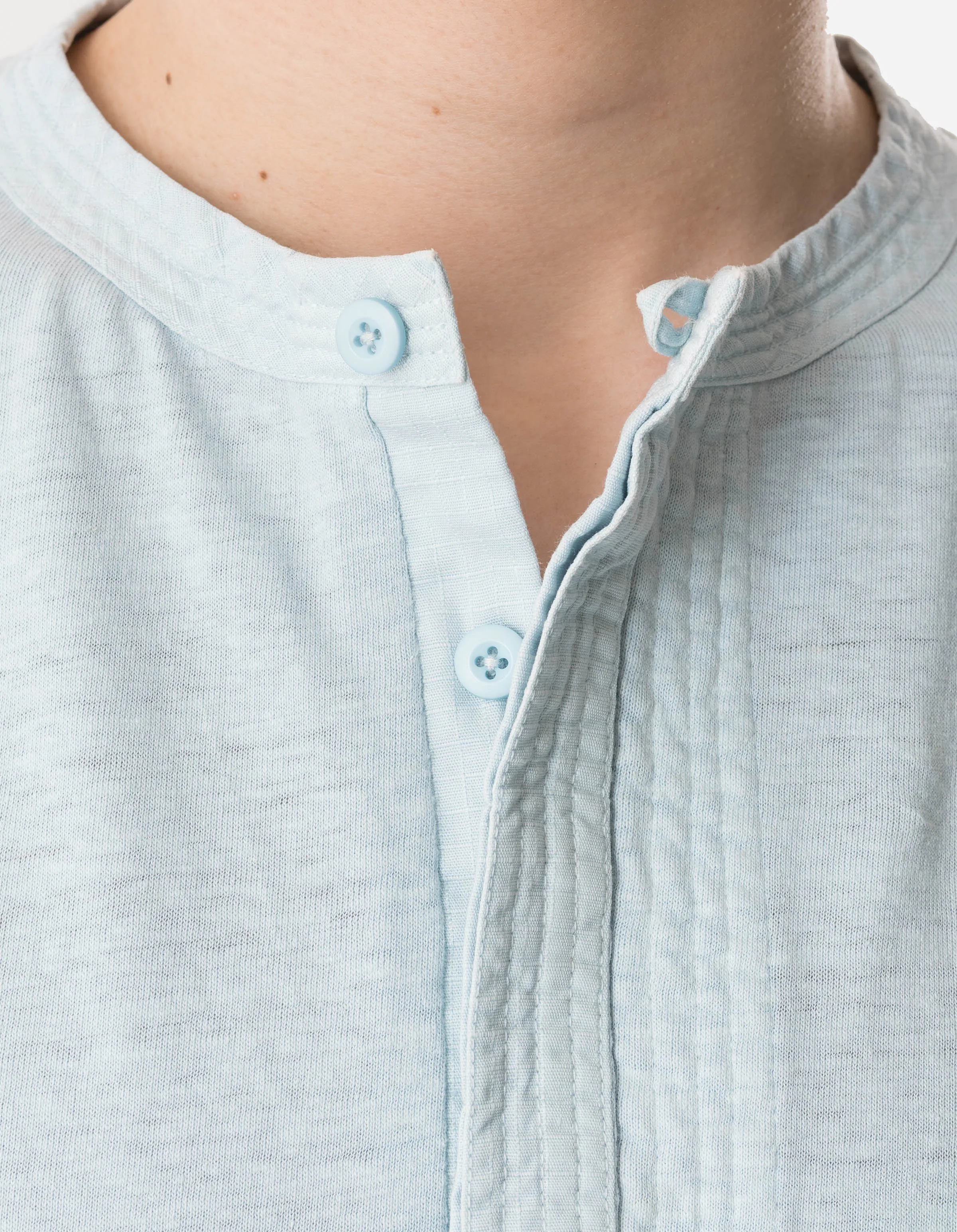 7208 Cotton Hemp Henley L/S T-Shirt Light Blue sold by Maharishi product image thumbnail 4