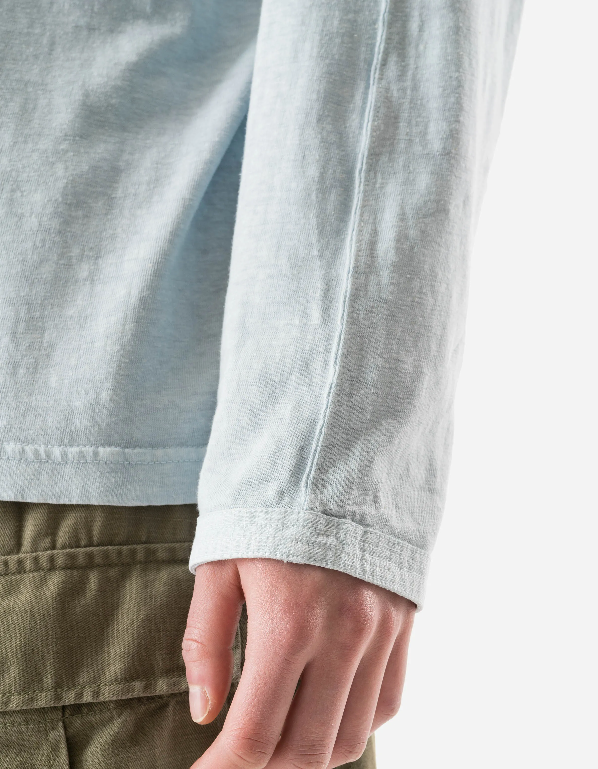 7208 Cotton Hemp Henley L/S T-Shirt Light Blue sold by Maharishi product image thumbnail 5