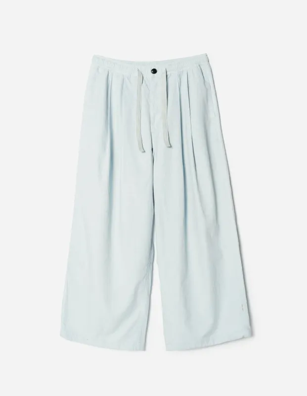 7319 Hemp Ripstop Pleated Trousers Light Blue made by Maharishi
