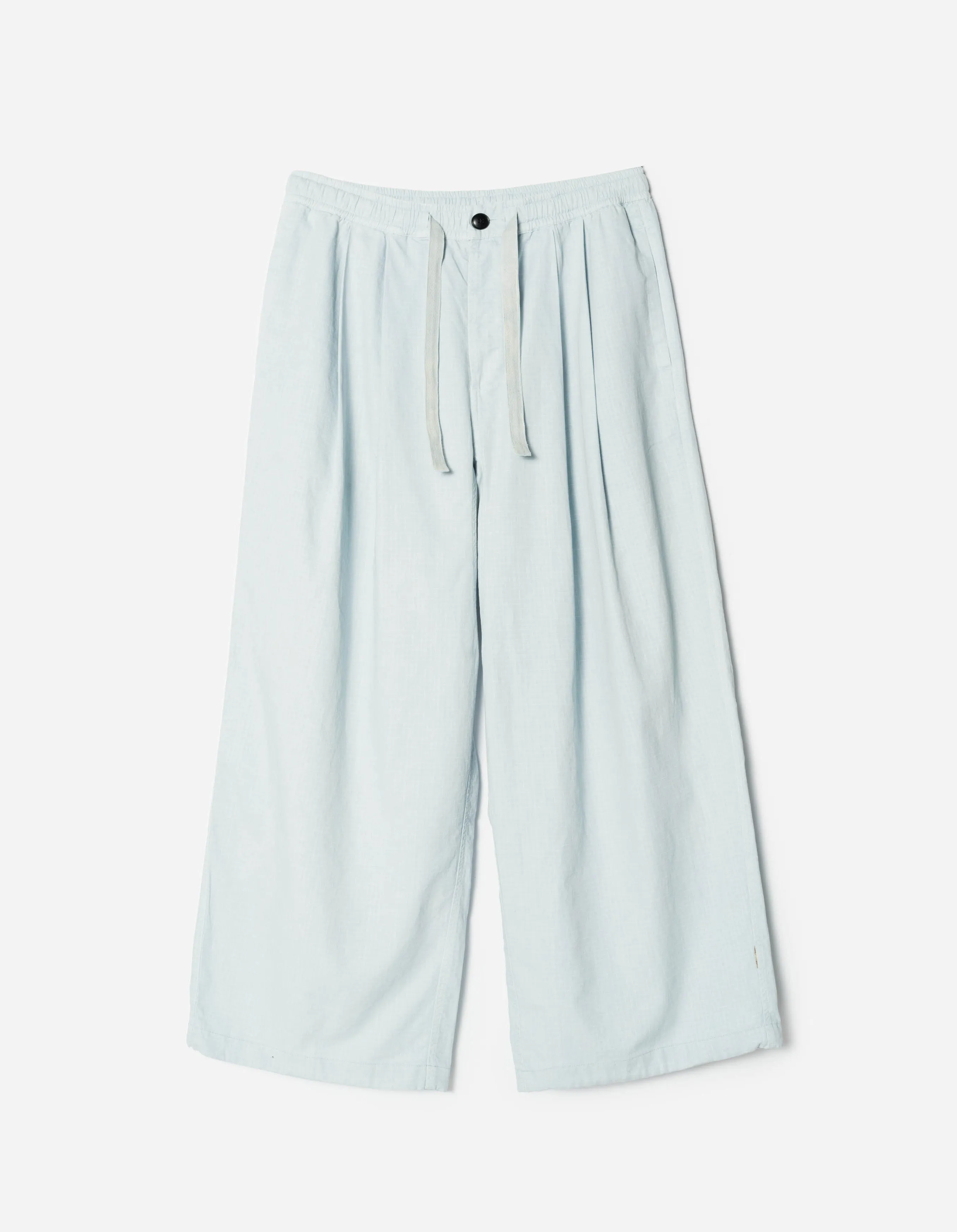7319 Hemp Ripstop Pleated Trousers Light Blue sold by Maharishi