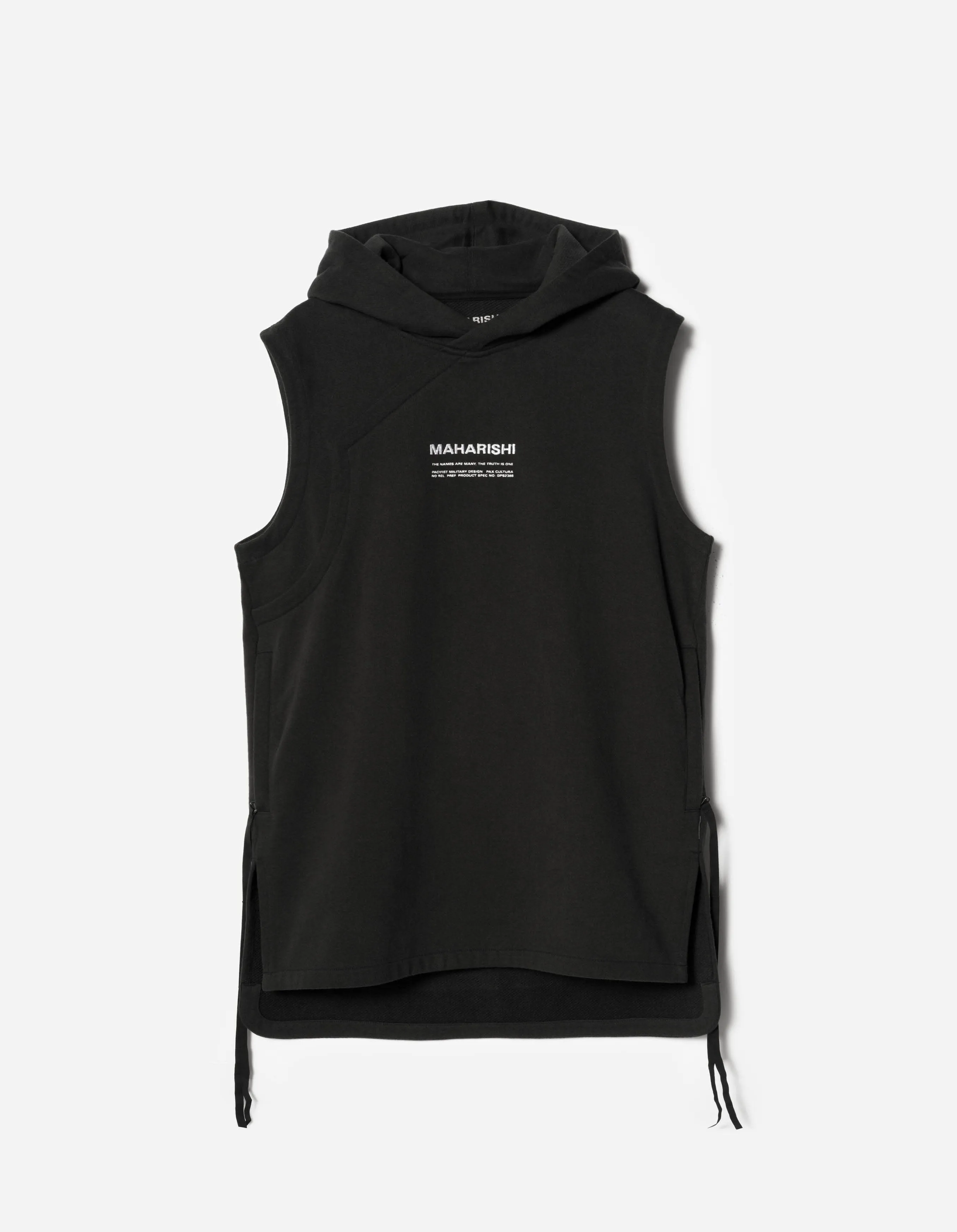 7270 Hooded Prayer Gilet Black sold by Maharishi