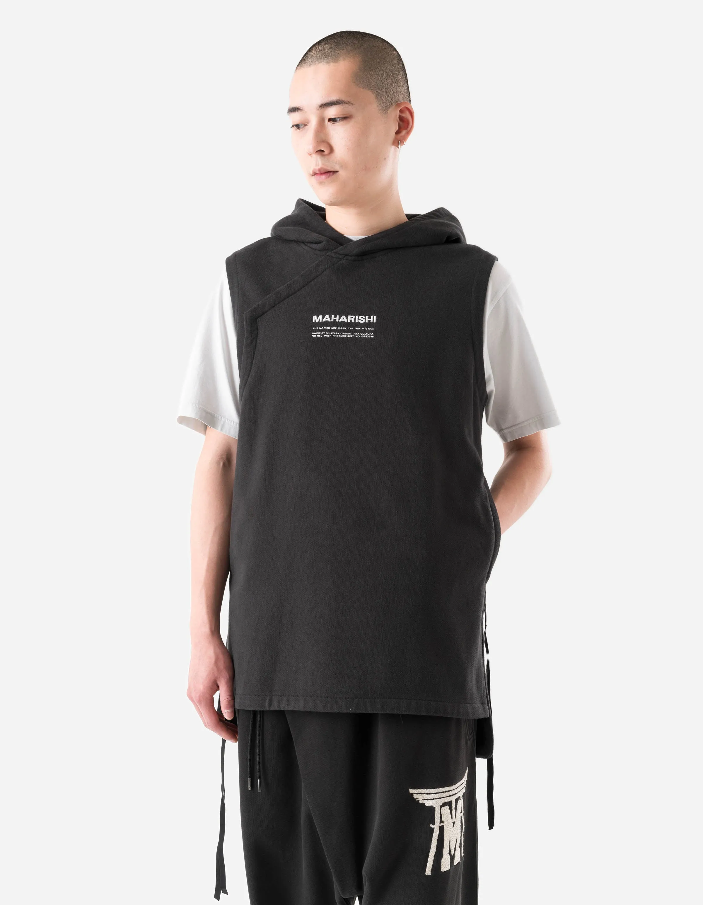 7270 Hooded Prayer Gilet Black sold by Maharishi product image thumbnail 2