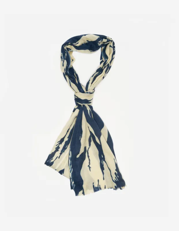 7331 Bonsai Tigerstripe Pashmina Navy/Ecru made by Maharishi