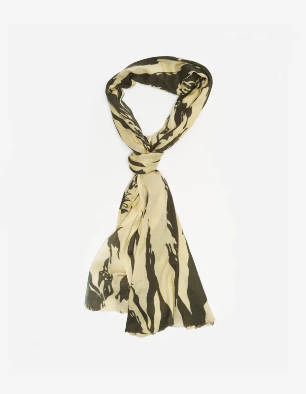 7331 Bonsai Tigerstripe Pashmina Ecru/Olive made by Maharishi