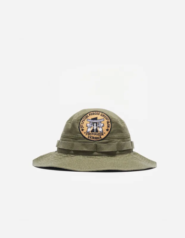 7004 Green Berets Vintage Boonie Hat Olive OG-107F made by Maharishi