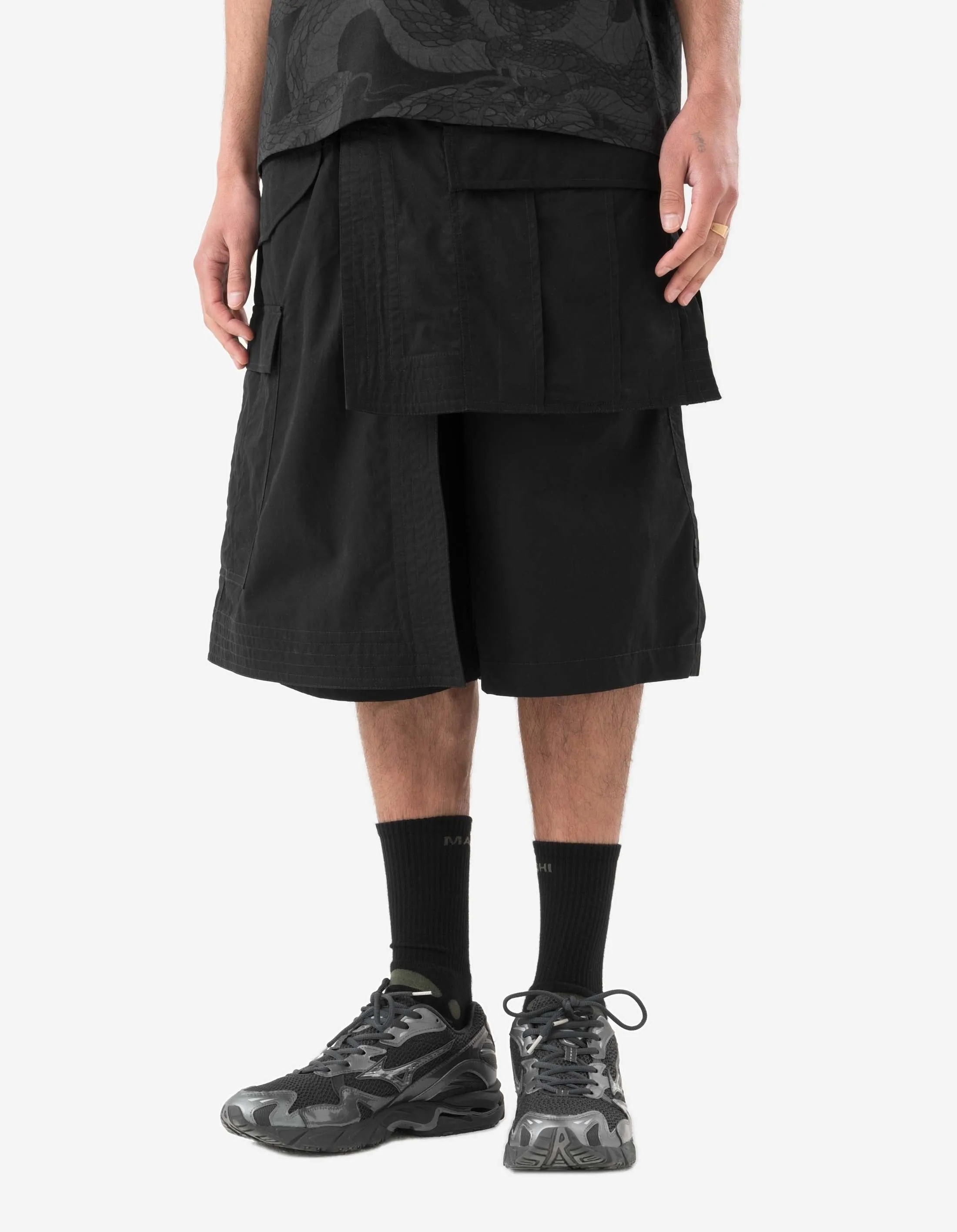 6056 Asym Hakama Shorts Black sold by Maharishi product image thumbnail 3