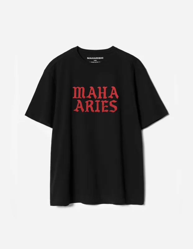 7745 Maha Aries Organic Zodiac T-Shirt Black made by Maharishi