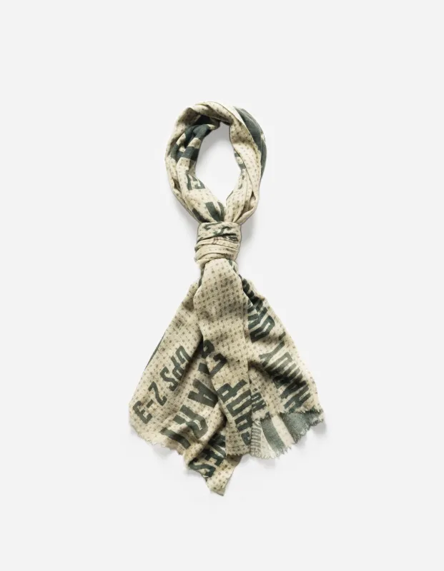 7284 Maha Dry Goods Pashmina Ecru/Olive made by Maharishi