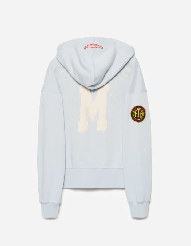 7244 Temple M Vintage Hooded Sweat Light Blue made by Maharishi