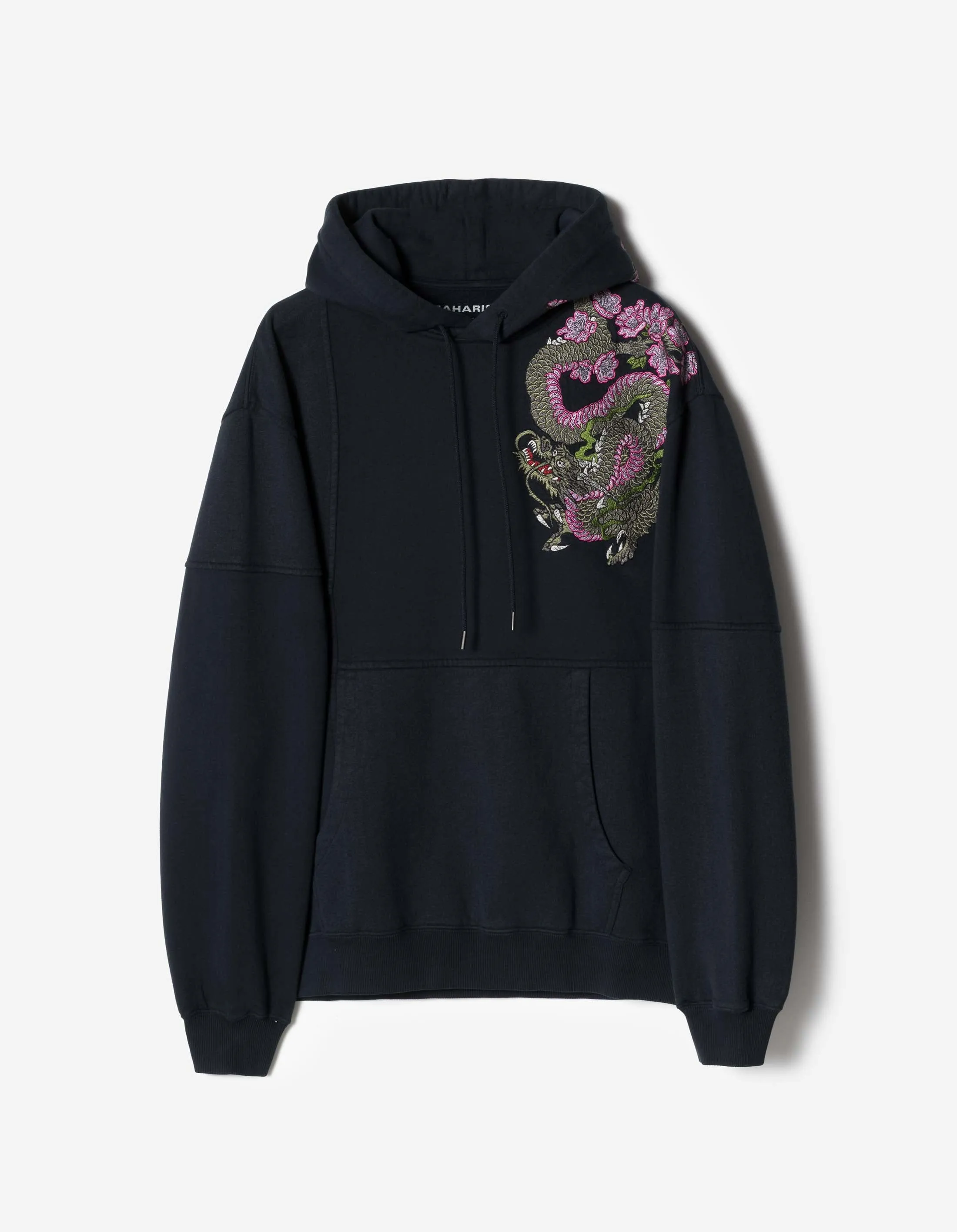 7362 Sakura Tugihagi Hooded Sweat Navy sold by Maharishi