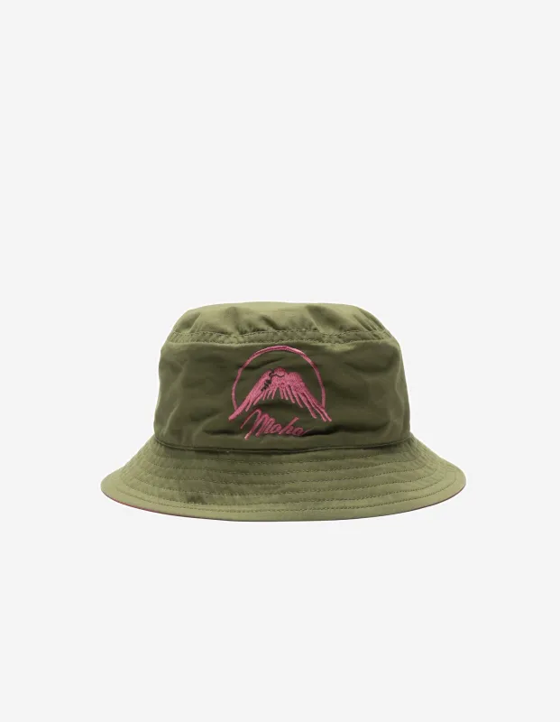 7346 Peace Dove Bucket Hat Olive/Pink made by Maharishi