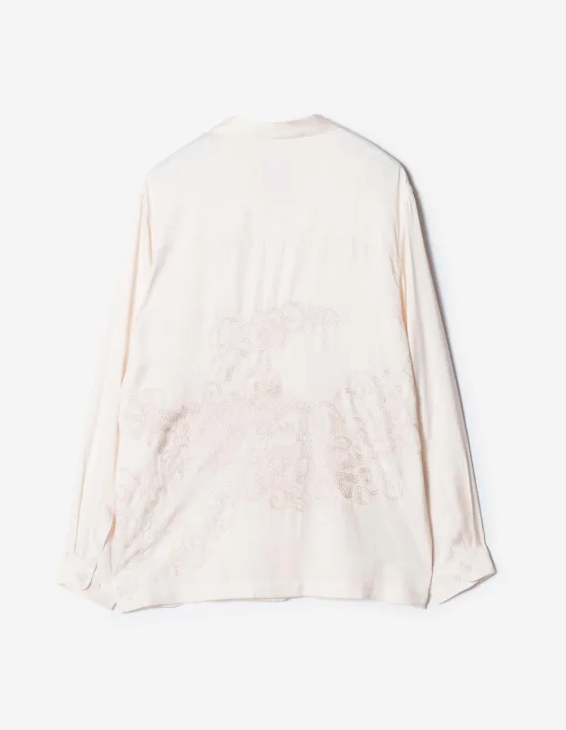 7365 Ascending Dragon Cupro Shirt Ecru made by Maharishi