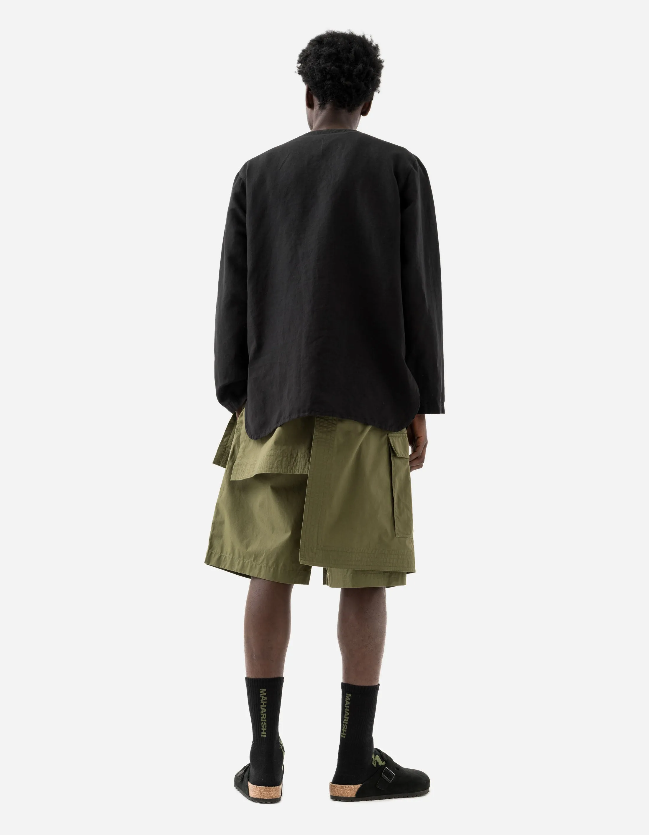 6056 Asym Hakama Shorts Olive OG-107F sold by Maharishi product image thumbnail 5