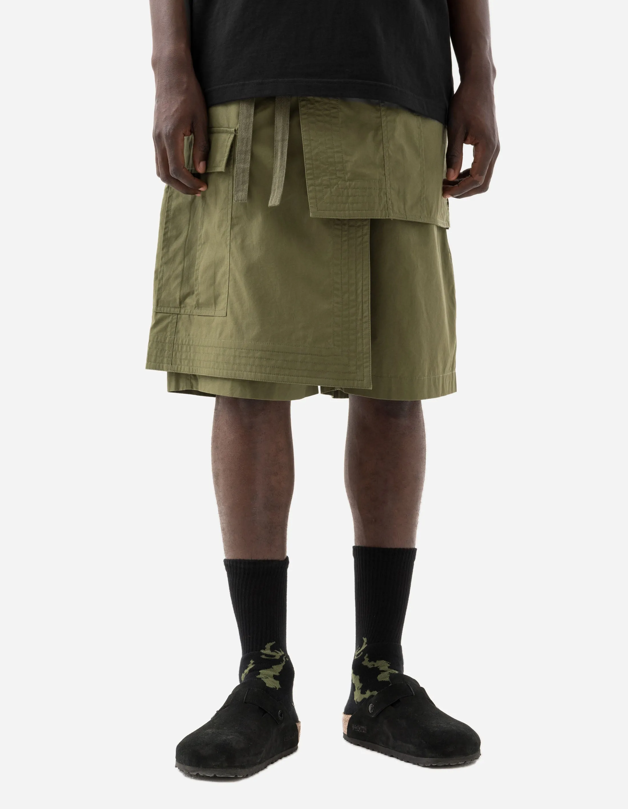 6056 Asym Hakama Shorts Olive OG-107F sold by Maharishi product image thumbnail 3