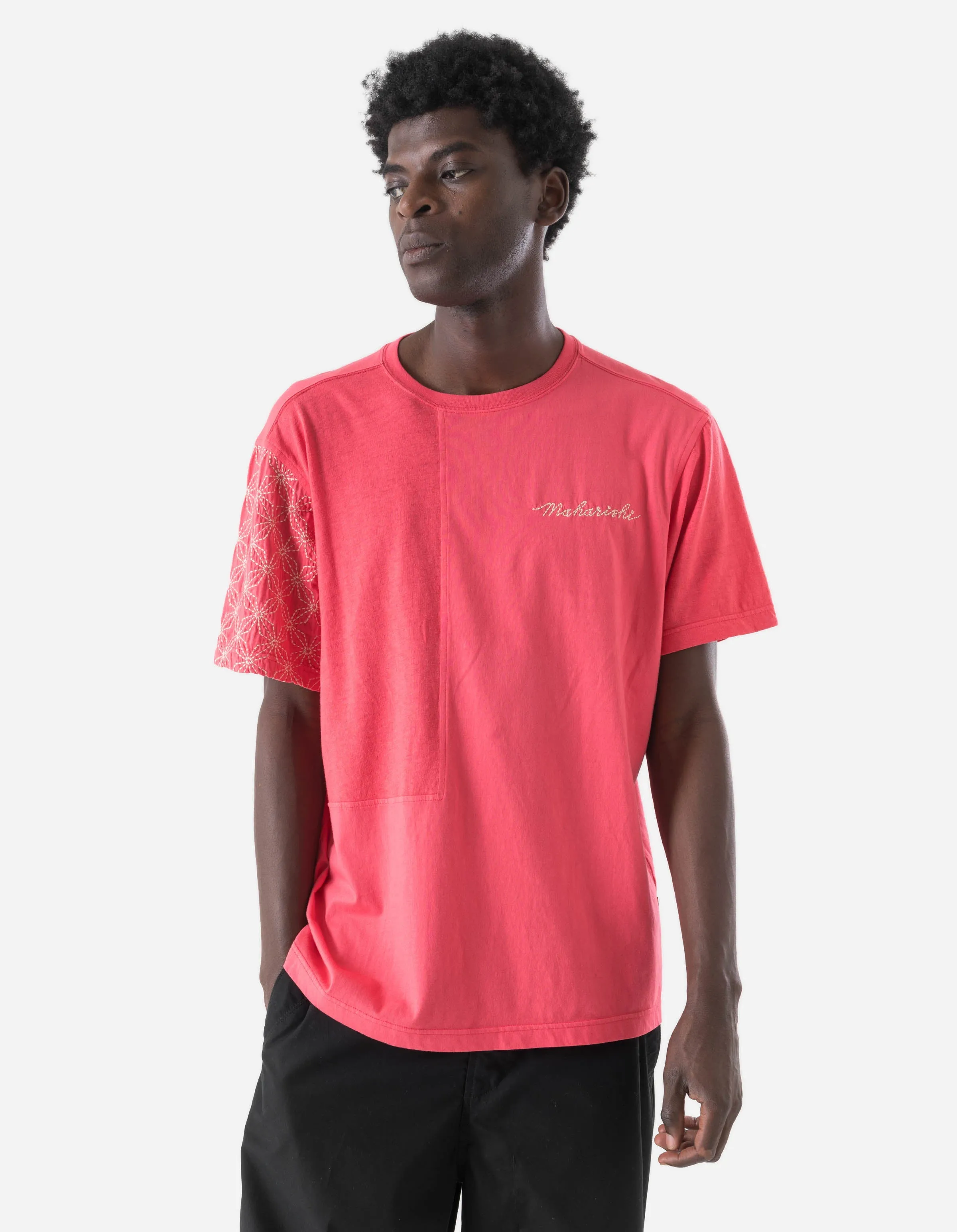 7586 Sashiko S/S T-Shirt Cerise sold by Maharishi product image thumbnail 2