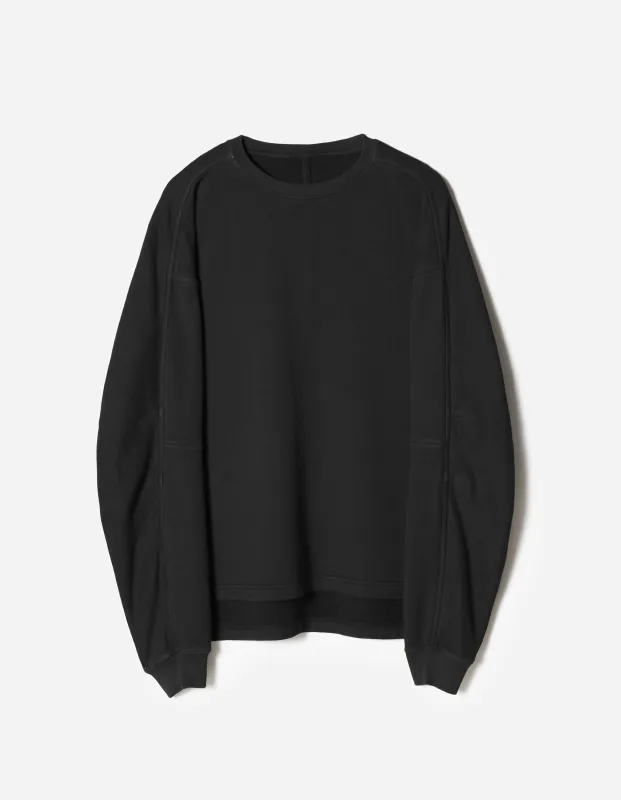 7565 Hemp Cotton Kurta Crew Sweat Black made by Maharishi