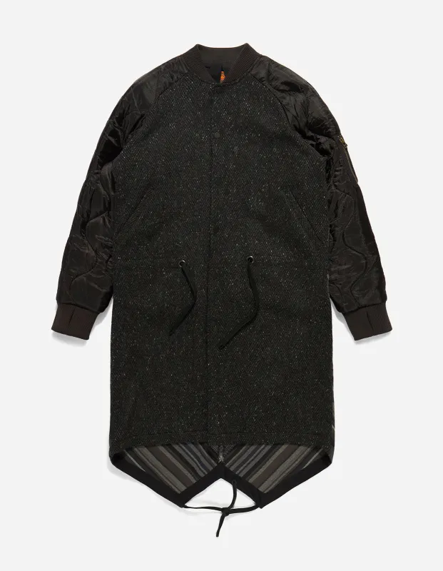4087 Upcycled MA Fishtail Parka Black made by Maharishi