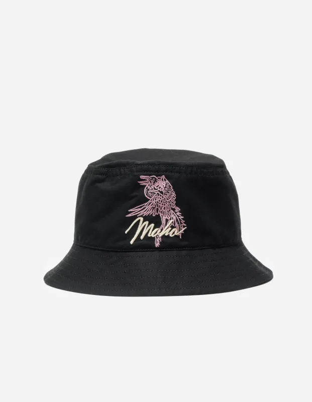 6119 Reversible Crow & Heron Bucket Hat Black/Black made by Maharishi