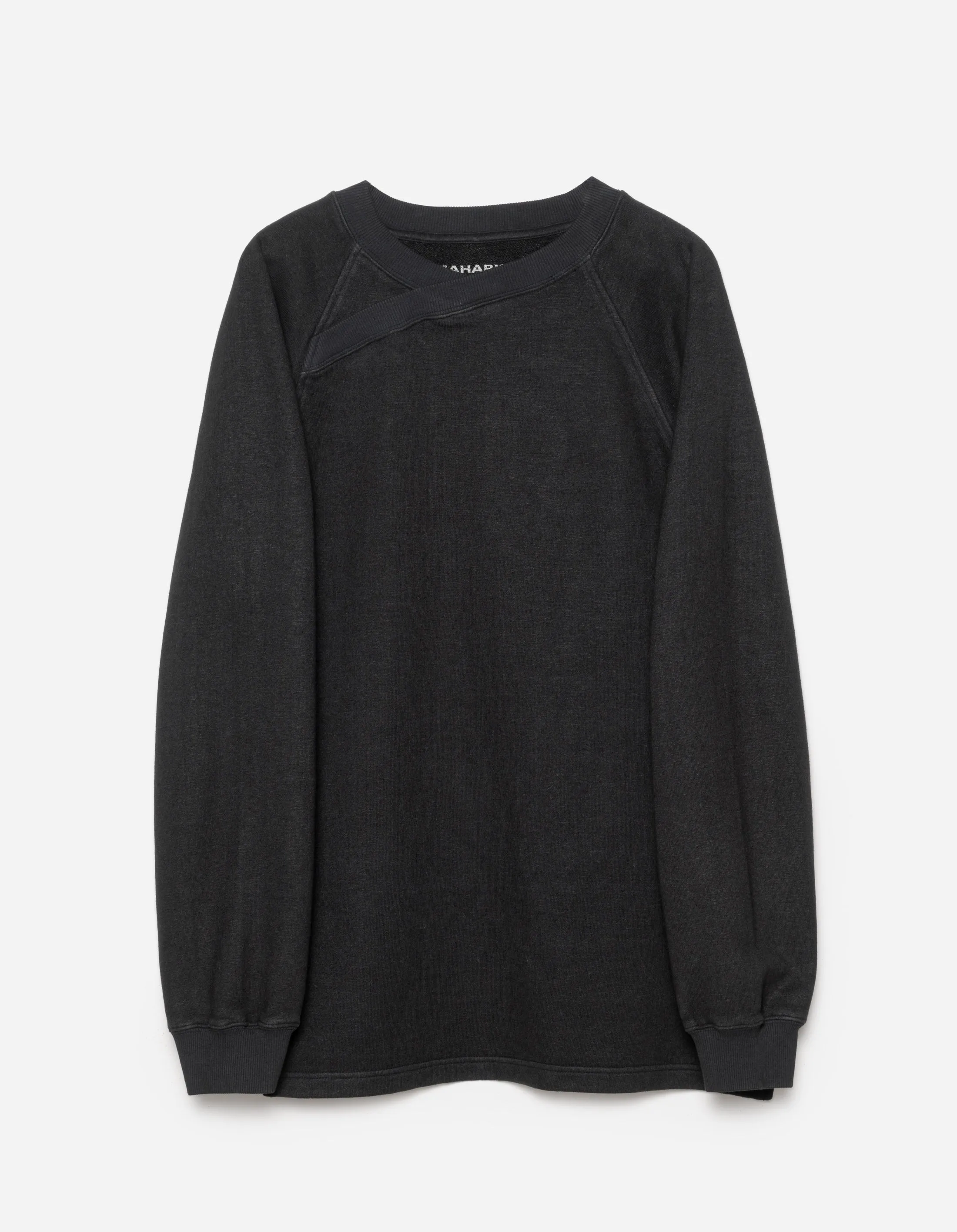6002 Asym Monk Organic Crew Sweat Black sold by Maharishi