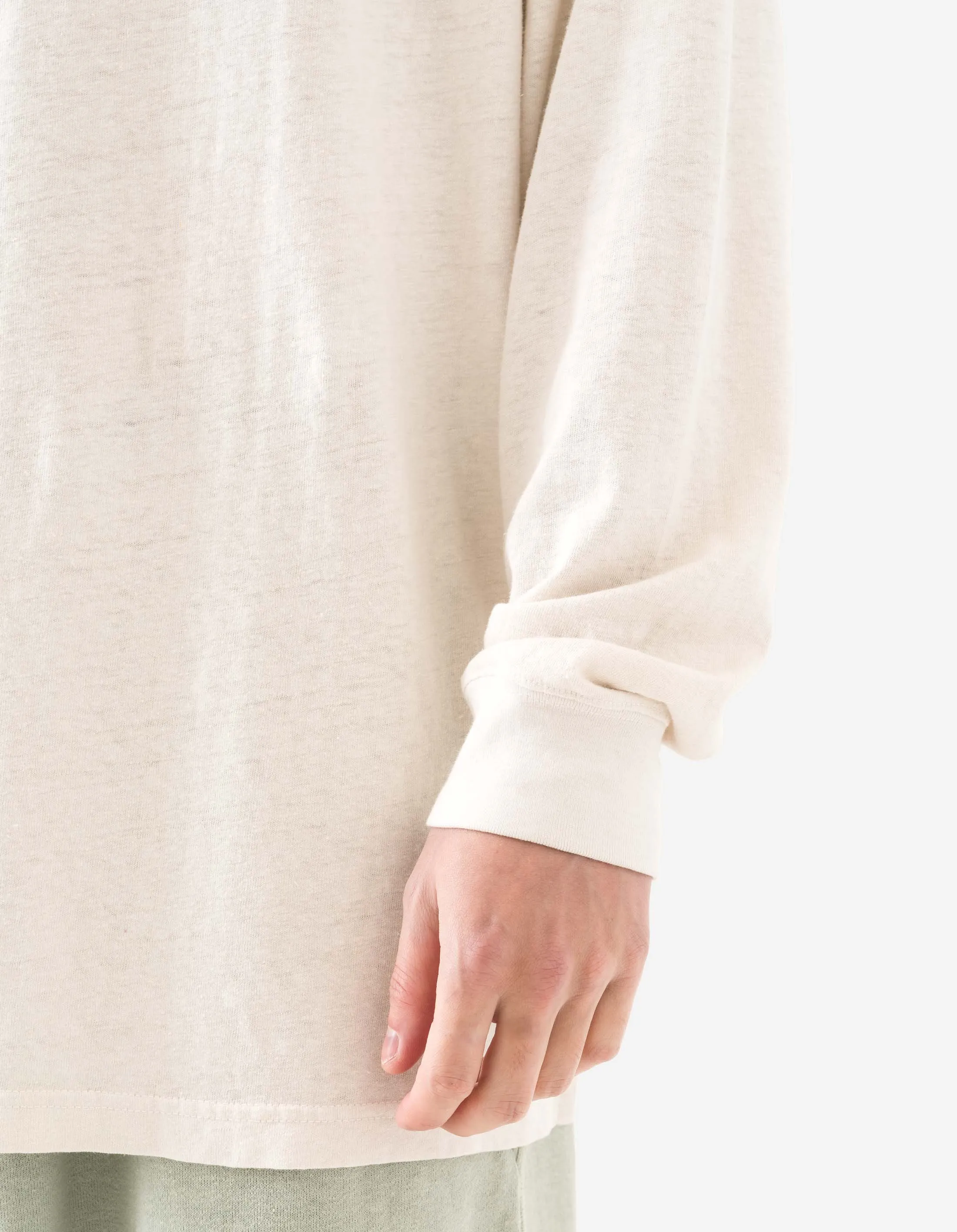 6001 Monk Organic Hemp L/S T-Shirt Ecru sold by Maharishi product image thumbnail 4