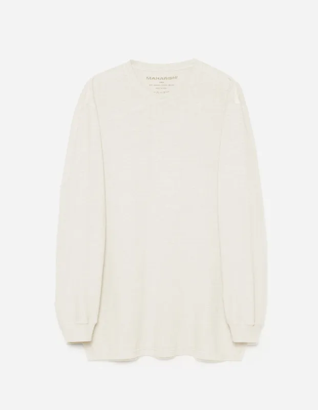 6001 Monk Organic Hemp L/S T-Shirt Ecru made by Maharishi