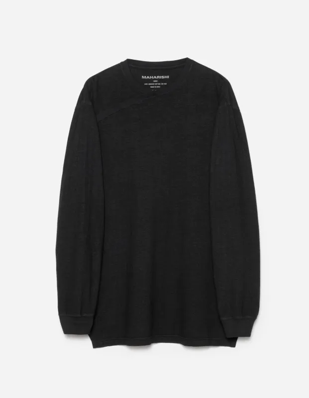 6001 Monk Organic Hemp L/S T-Shirt Black made by Maharishi