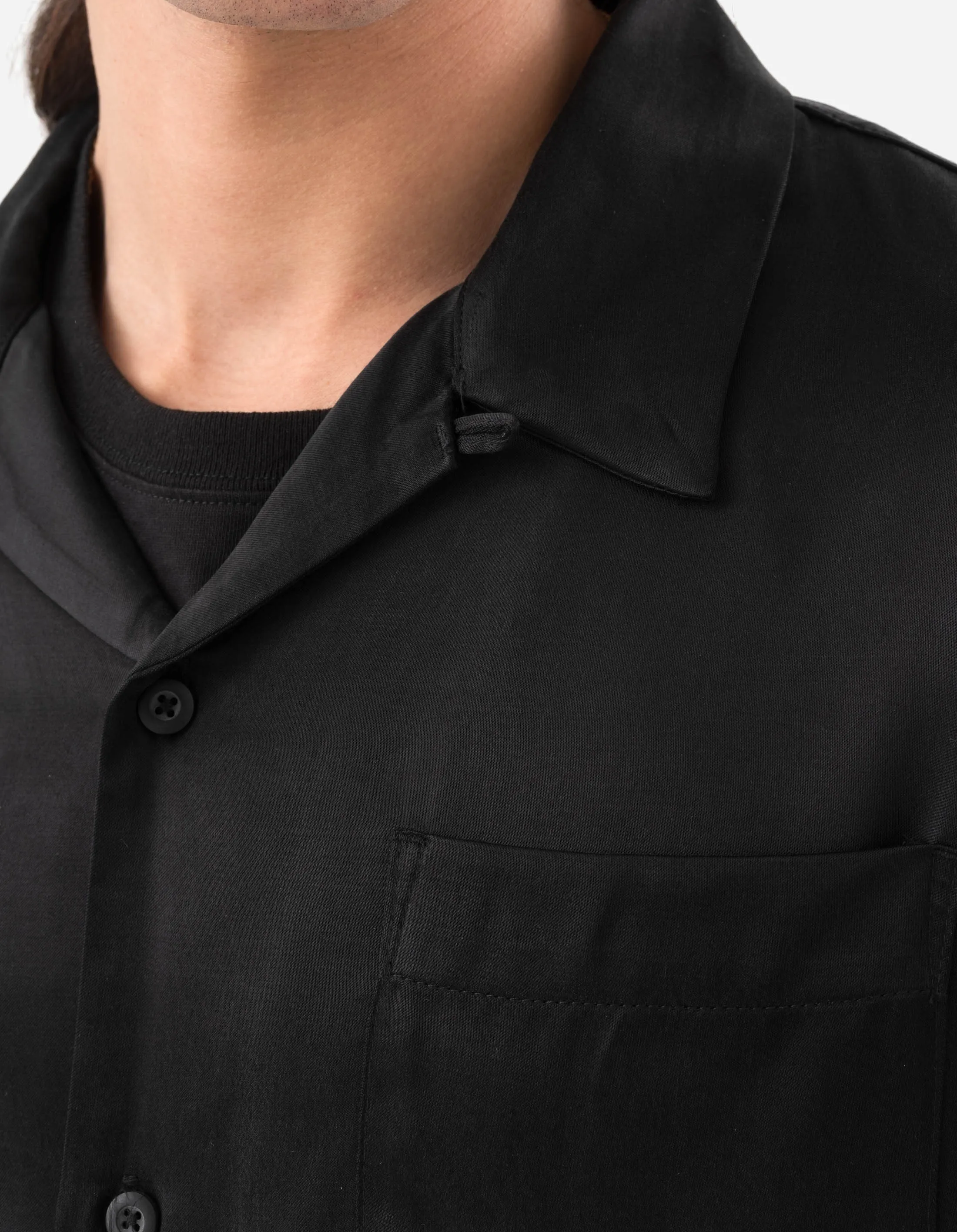 1494 Crow & Heron Camp Collar Shirt Black sold by Maharishi product image thumbnail 4