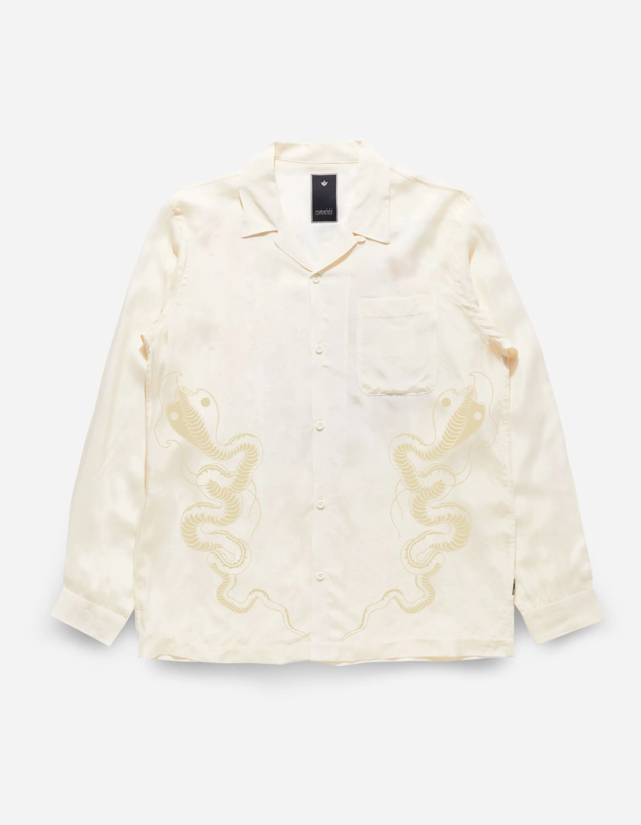 6121 Year of the Snake Cupro Shirt Ecru sold by Maharishi