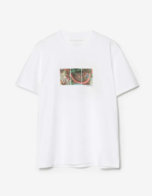 1540 Snake Triptych T-Shirt White made by Maharishi