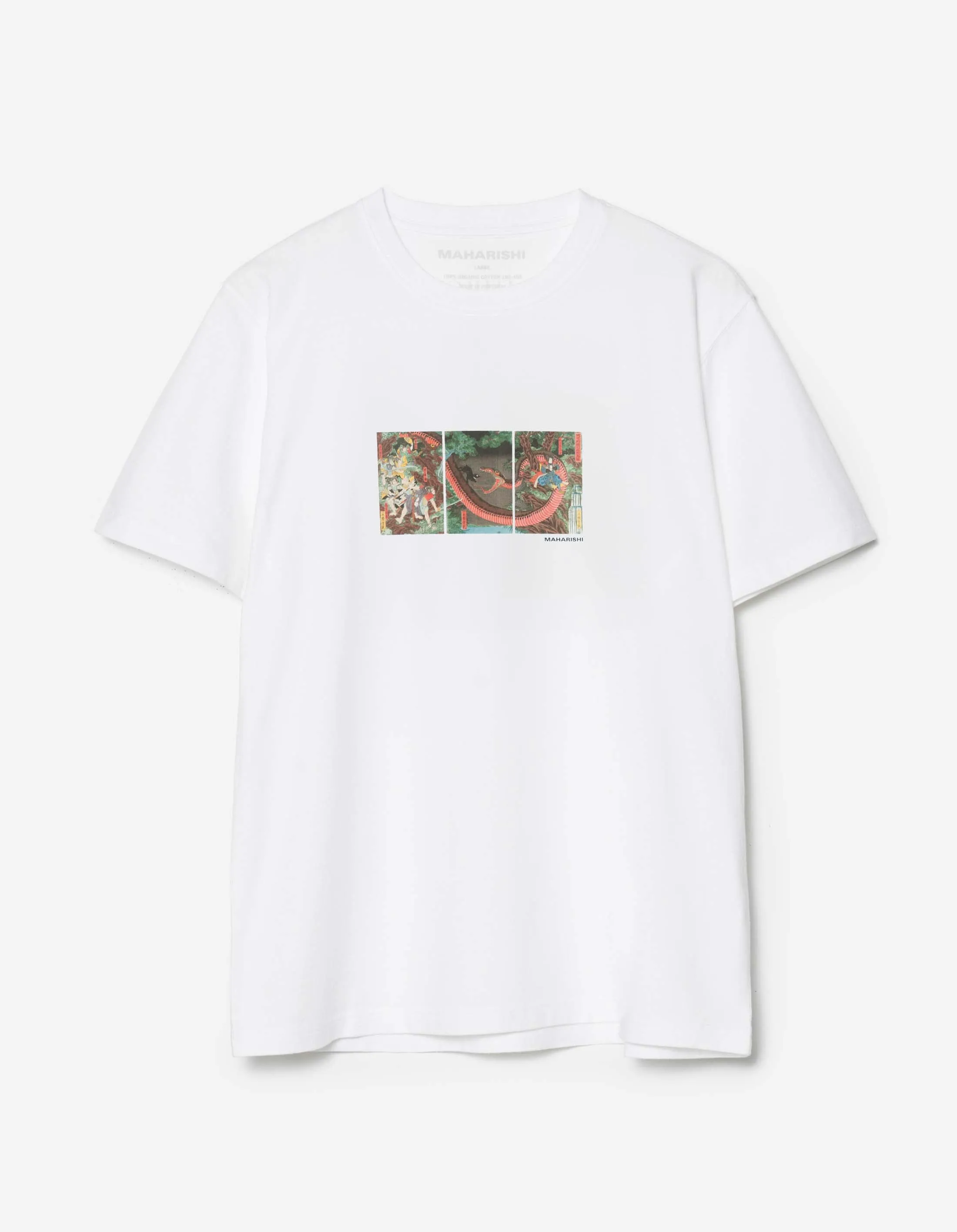 1540 Snake Triptych T-Shirt White sold by Maharishi