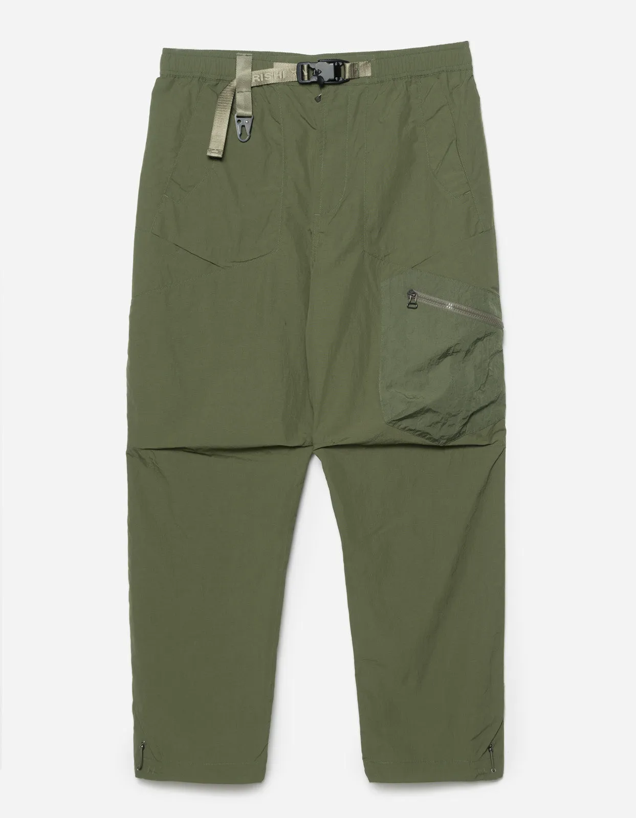5282 Veg Dyed Asym Cargo Track Pants Olive sold by Maharishi