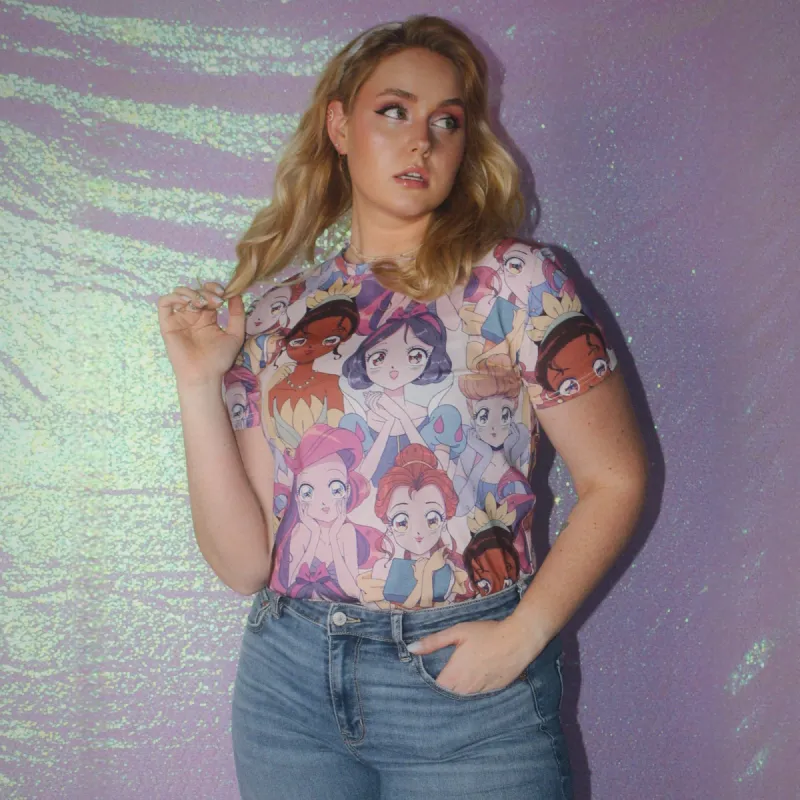 Disney Princess Anime AOP T-Shirt sold by Cakeworthy