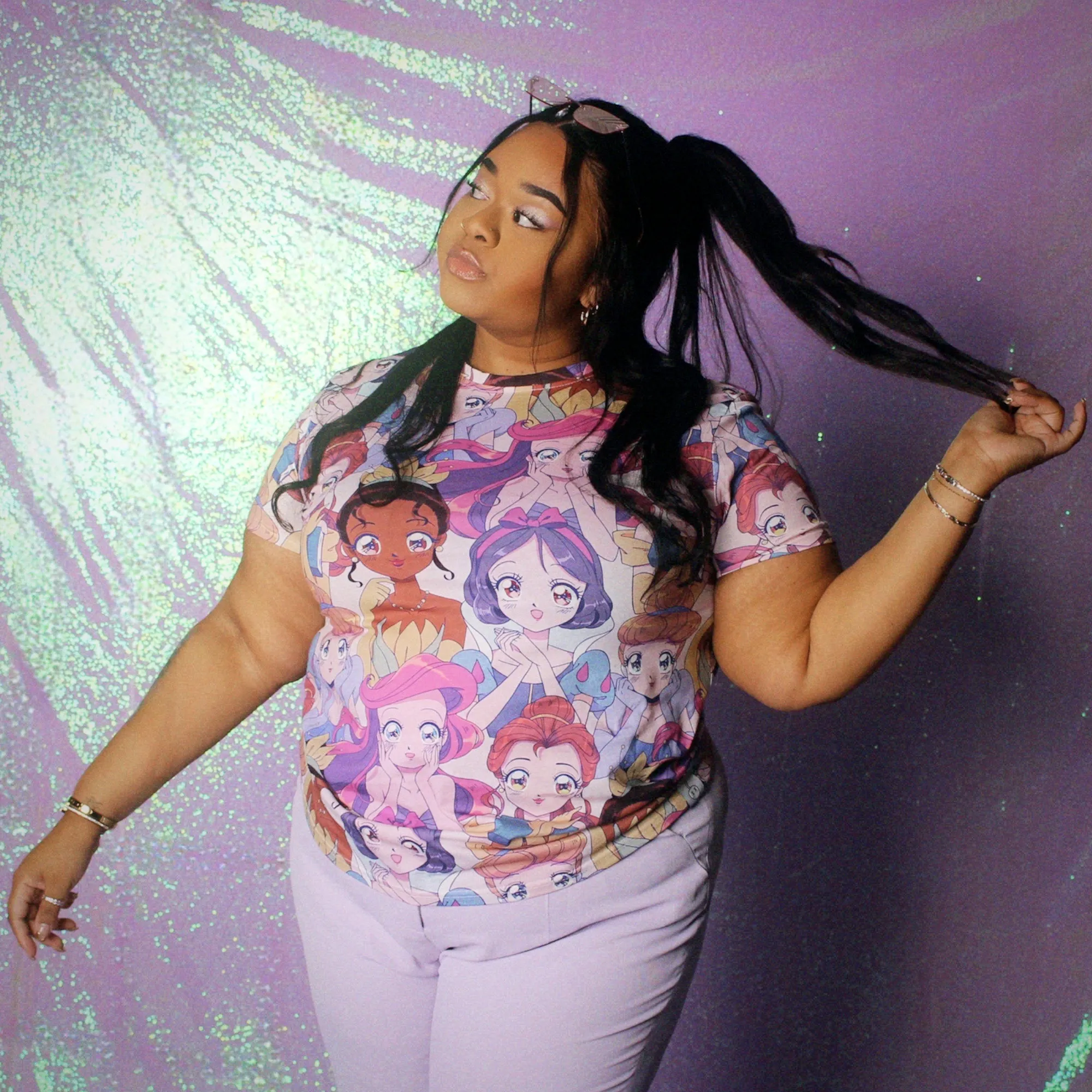 Disney Princess Anime AOP T-Shirt sold by Cakeworthy product image thumbnail 4