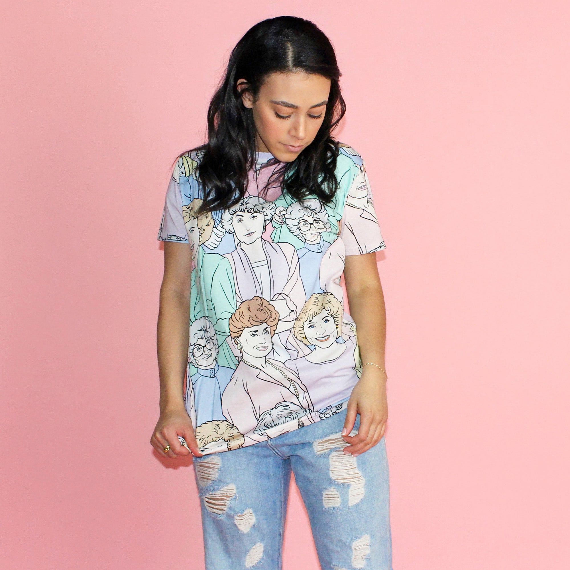 The Golden Girls Pastel AOP T-Shirt sold by Cakeworthy product image thumbnail 4