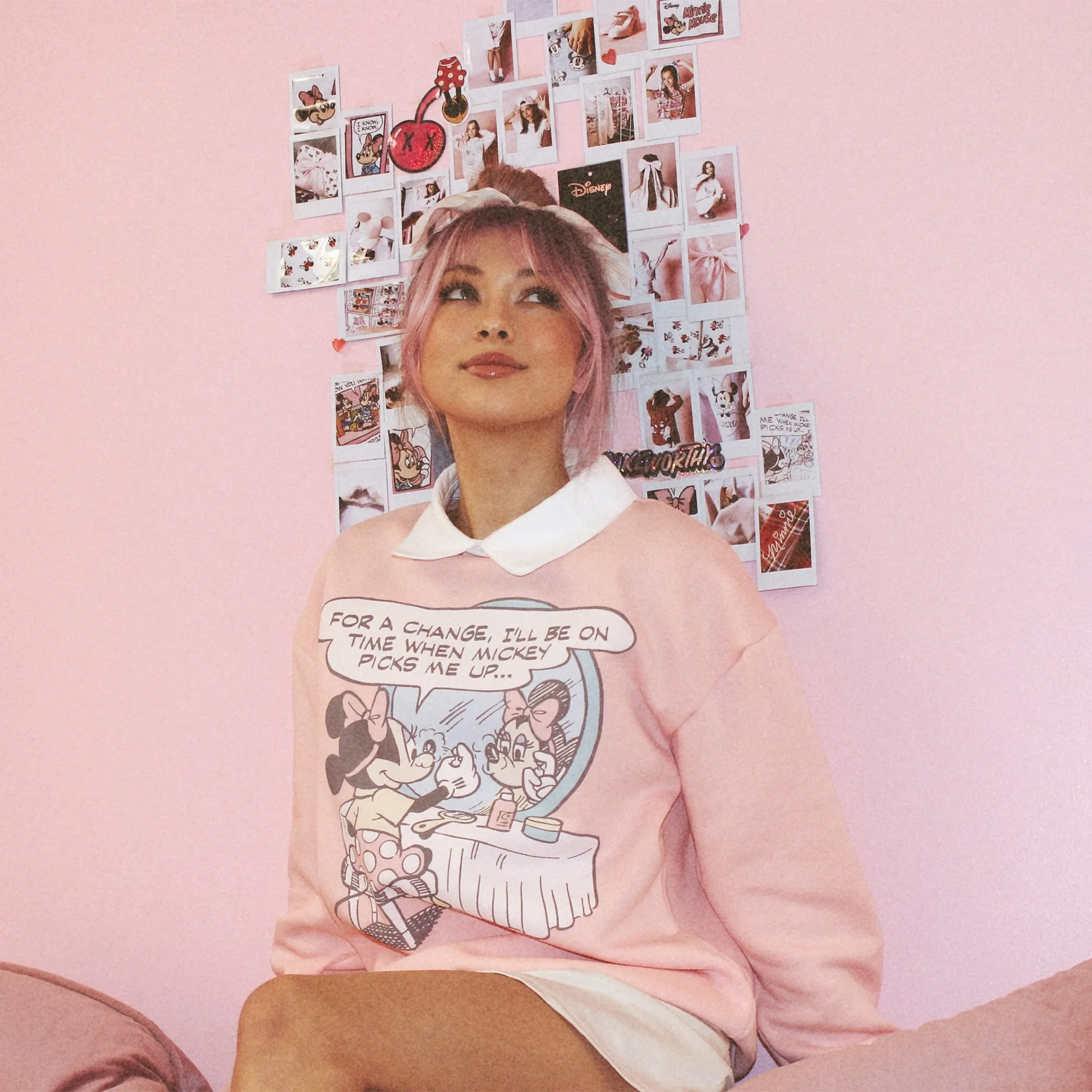 Minnie Comic Collared Crewneck sold by Cakeworthy product image thumbnail 2