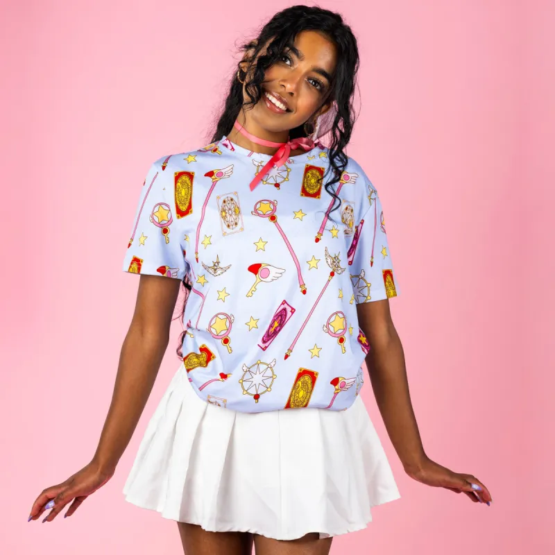 Cardcaptor Sakura Staff and Card AOP T-Shirt sold by Cakeworthy