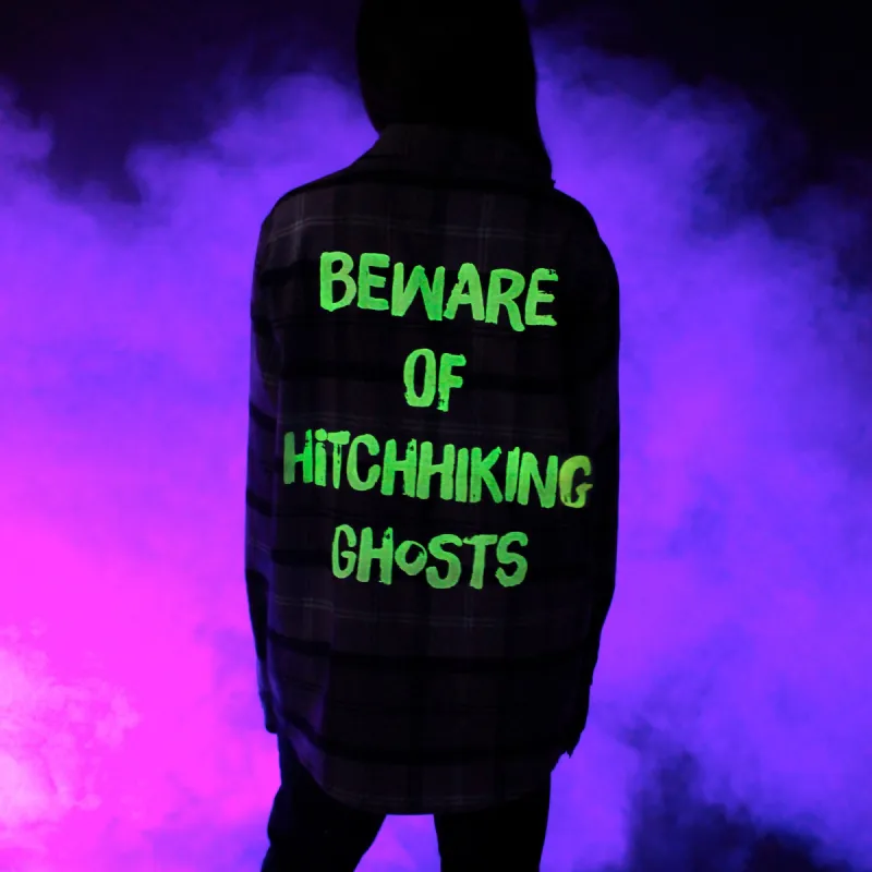 Haunted Mansion Glow Hitchhiking Ghosts Flannel II sold by Cakeworthy